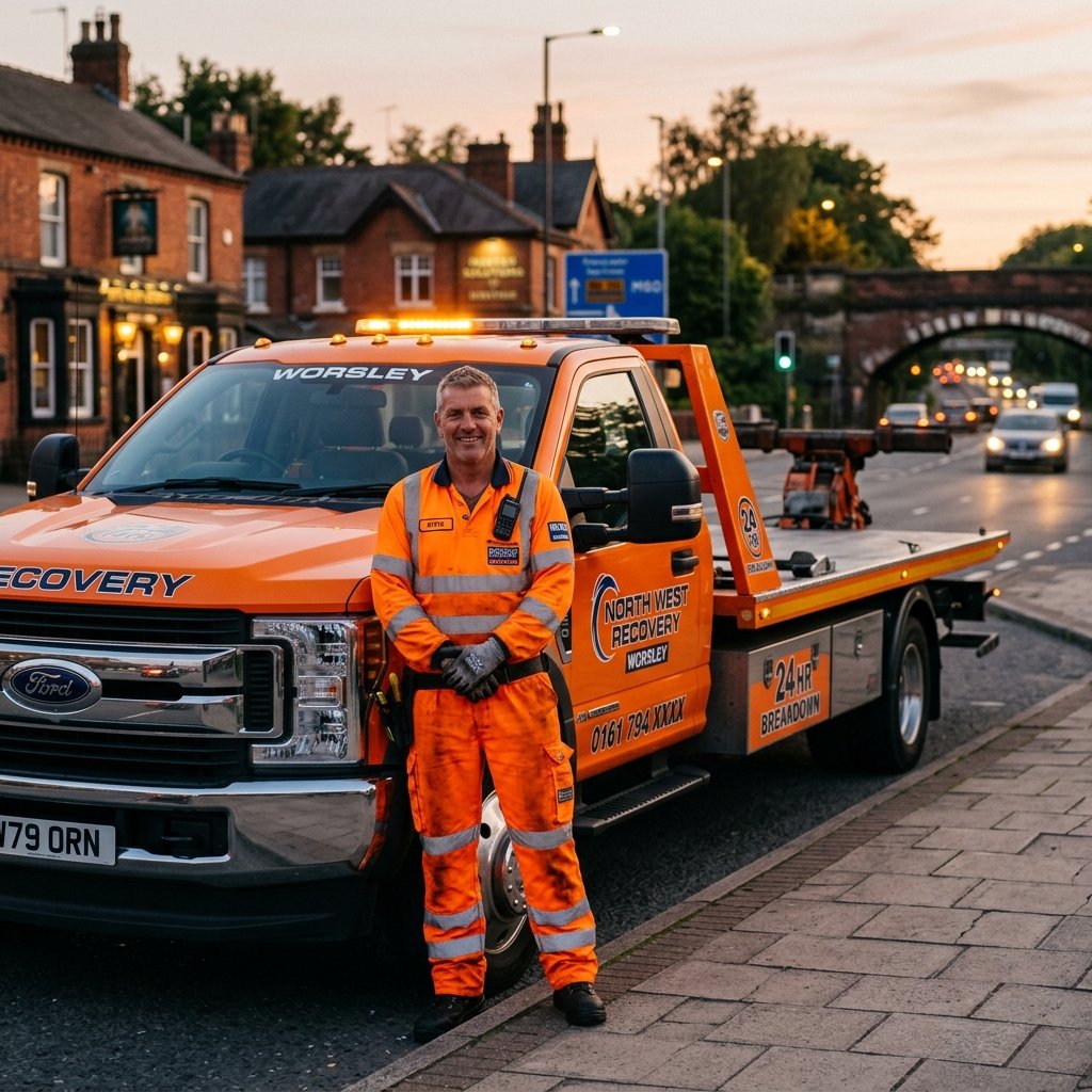 Breakdown Recovery Worsley Technician and Tow Truck